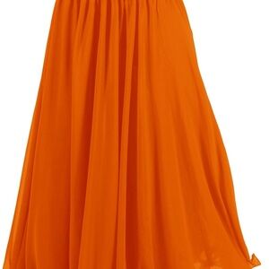 Elegant Orange Maxi Skirt